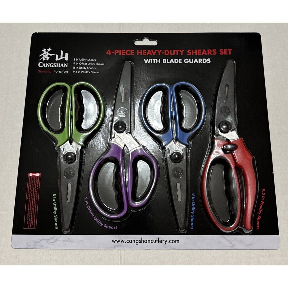 Cangshan German Steel Forged 4pc Heavy-Duty Shears Set w/ Blade Cover New Sealed